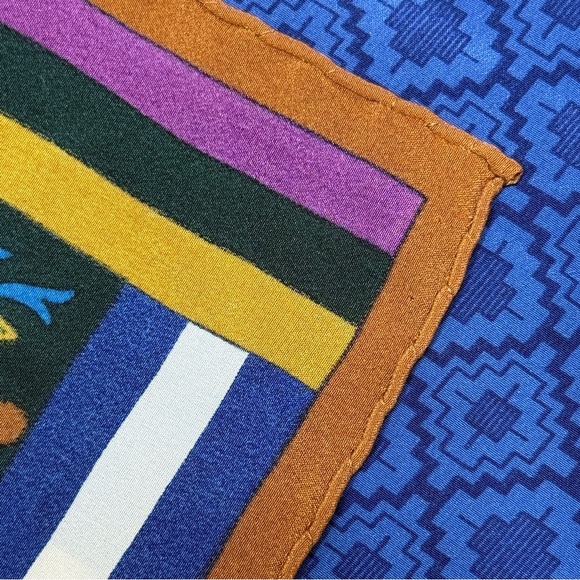 JEAN PATOU Authentic vintage silk scarf rolled edge hijab headscarf babushka - Picture 4 of 4